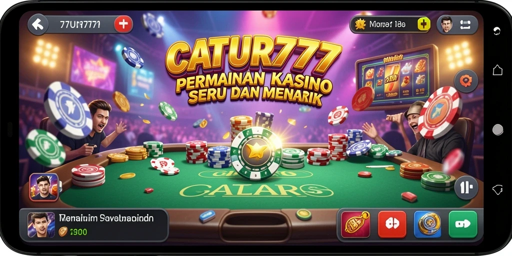 Screenshot gameplay CATUR777 menampilkan keseruan permainan Kasino.