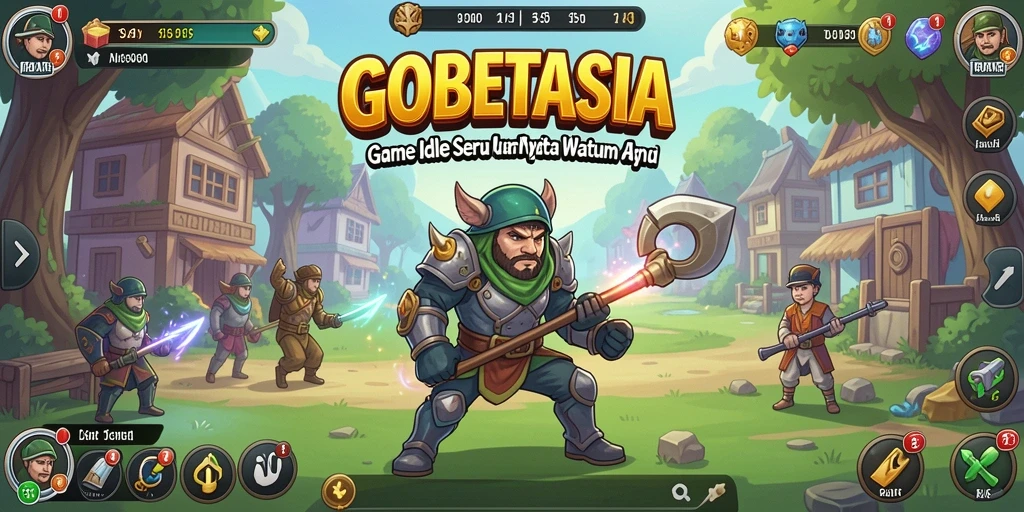 Gambar gameplay GOBETASIA yang menampilkan kemajuan dalam game Idle.