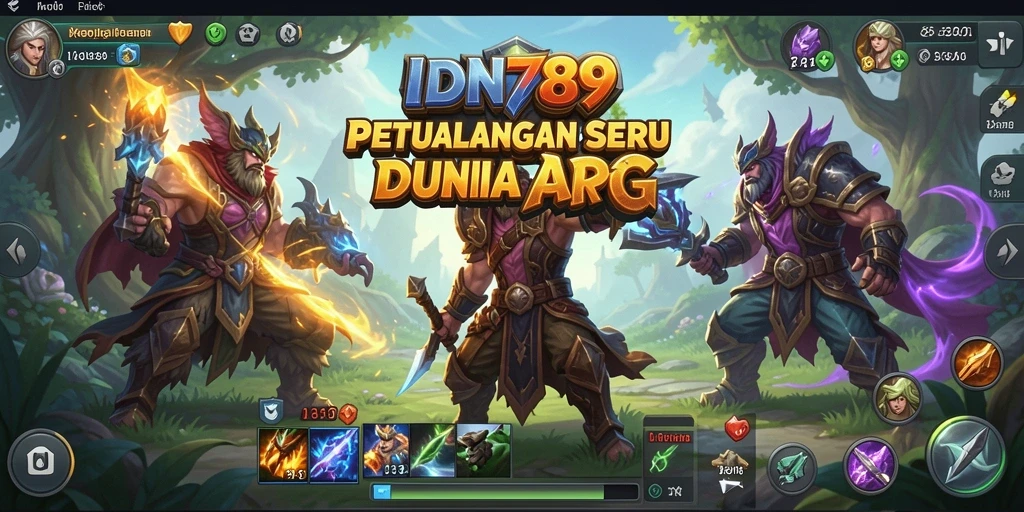 Screenshot dari gameplay ARPG yang menampilkan pertempuran seru dan karakter senjata di IDN789.