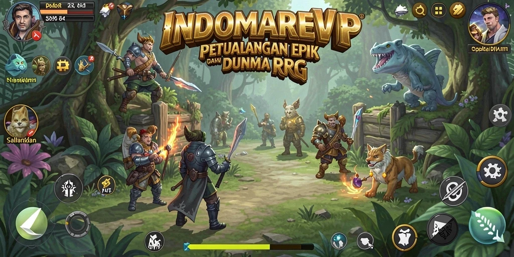 Tangkapan layar gameplay INDOMAREVIP yang menunjukkan pertarungan epik.