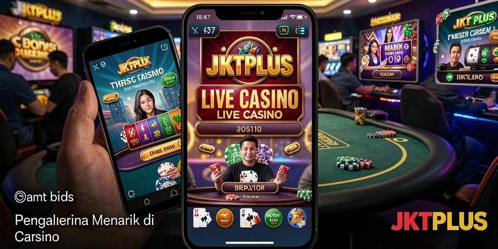Screenshot gameplay JKTPLUS yang menunjukkan dealer langsung dan interaksi permainan.