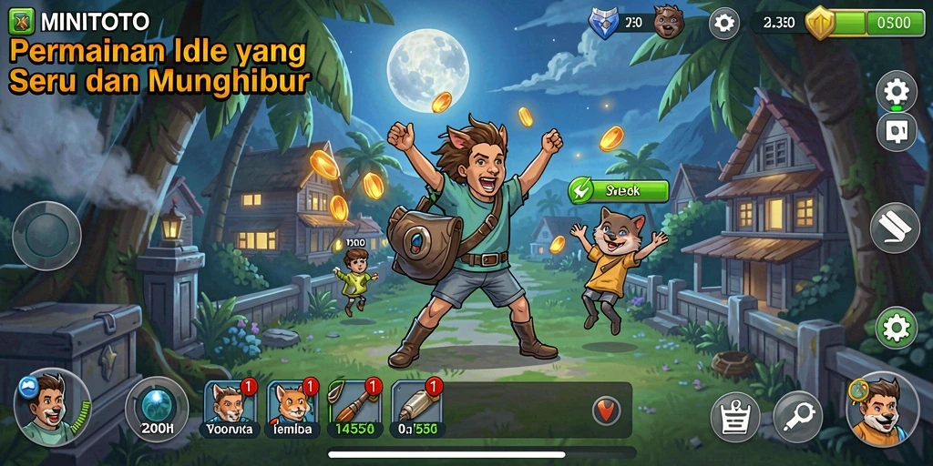 Tampilan gameplay Idle yang menarik dan menghibur.