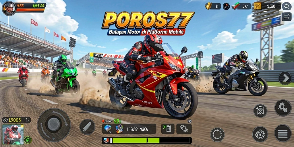 Gameplay seru dalam POROS77 dengan berbagai trek menantang.