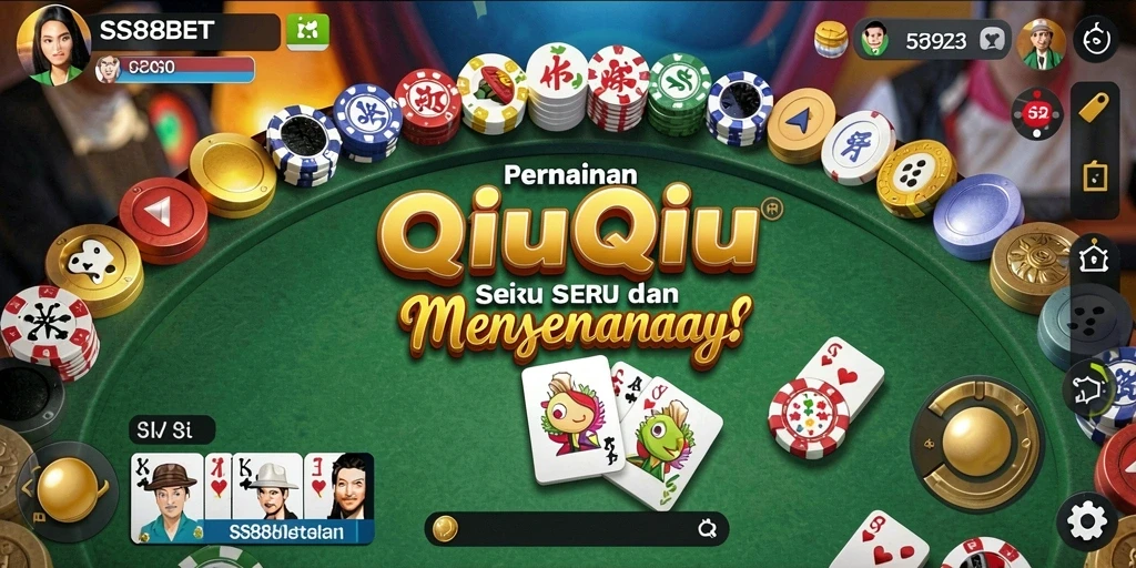 Tampilan seru gameplay QiuQiu di SS88BET.